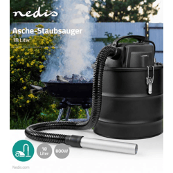 Beutelloser nedis Asche-Staubsauger mit HEPA Filter Staubbehälter 18L 800W VCAC118BK Schwarz