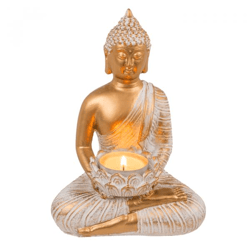 Buddha - Deko-Figur mit Teelichthalter - 19,5 cm