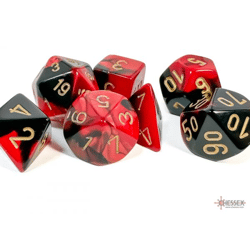 Chessex: Gemini Black-Red/gold Polyhedral 7-Dice Set