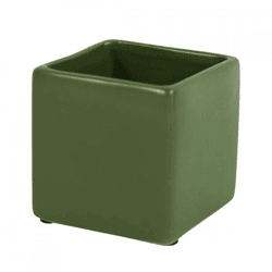 D&M Depot Blumentopf „Basic“, quadratisch, khaki, 11 cm