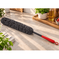 Dirt Devil Microfiber Duster - XL with Soft-Grip Handle, approx. 12 x 4.5 x 59.5 cm Duster **B-Grade – Tested** Gray/Red