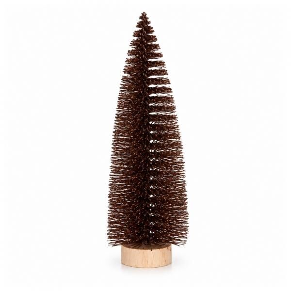 House of Seasons kerstboom glitter bruin 32 cm