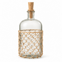 J-Line fles Boho met dop glas 32 cm