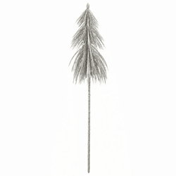 J-Line kunsttak Dennenboom glitter zilverkleurig 52 cm