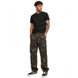 Klassische Build Your Brand Pure Vintage Cargo Hose Herren aus Baumwolle im Dark Camo-Look Camouflage