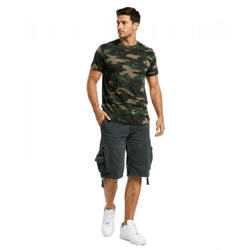 lässige Brandit Herren Shorts mit Cargo-Taschen Baumwoll-Hose Anthrazit