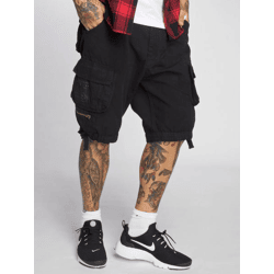 lässige Brandit Herren Shorts Reißverschluss Taschen mit Baumwolle Schwarz