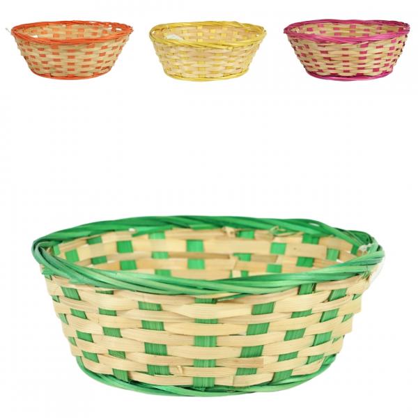 Mand ovaal bamboe 22 cm 4 assorti