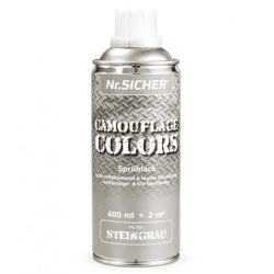 Nr. Sicher CAMOUFLAGE COLORS Sprühlack nicht reflektierend, matt, witterungs- & UV-beständig 400ml für bis zu 2m² **B-Ware – geprüft