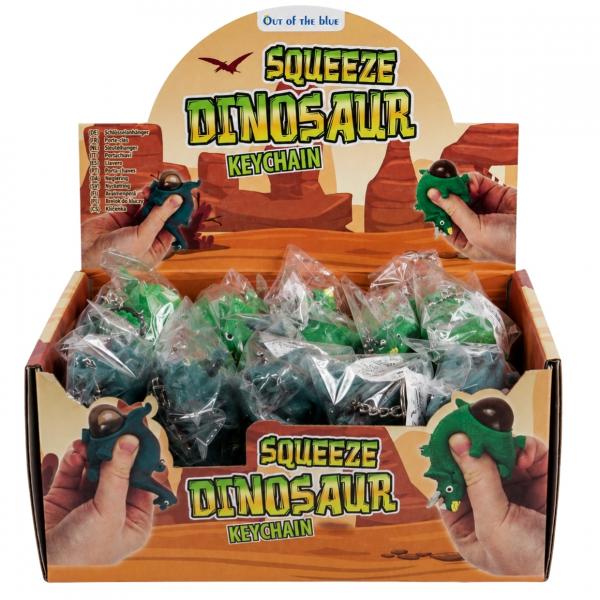Out of the Blue Schlüsselanhänger „Squeeze Dino“, 7 cm, 2er-Set, sortiert