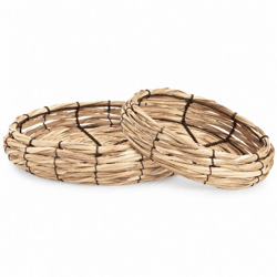 Schale aus geflochtenem Naturholz, 33 cm, 2er-Set