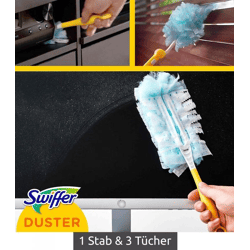 Swiffer 1 Stab & 3 Tücher Duster Starter Staubmagnet Wiederverwendbarer 1x Staubmagnet Griff & 3x Nachfülltücher **B-Ware – geprüft**