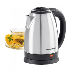 1,8 L GOURMETmaxx Edelstahl Wasserkocher mit großem Fassungsvermögen 1500W & 360° Drehbar 21 x 16 x 24 cm **B-Ware – geprüft** in Sil