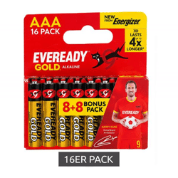 16er Pack Energizer Eveready Gold AAA Alkaline Batterien– 1,5 V – Micro LR03 – 8+8 Bonuspack **B-Ware – geprüft** Gold