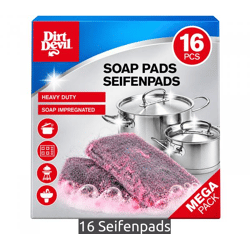 16x Dirt Devil MEGA PACK besonders strapazierfähige, seifengetränkte Reinigungspads Seifenpads **B-Ware – geprüft** Grau/Rosa