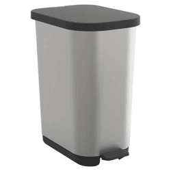 35L Rotho RIBO Treteimer für 25–40L Müllbeutel mit Fußpedal, Soft-Close & verstellbarem Beutelhalter **B-Ware – geprüft** Hellgrau