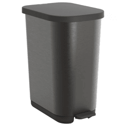 35L Rotho RIBO Treteimer für 25–40L Müllbeutel mit Fußpedal, Soft-Close & verstellbarem Beutelhalter **B-Ware – geprüft** Dunkelgrau