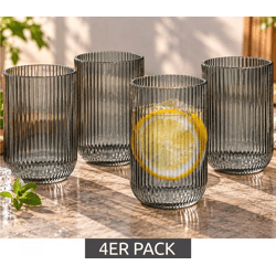 4 Stück DR Home Division Trinkglas 4 x 260 ml für alle Getränke geeignet **B-Ware – geprüft** in Grau