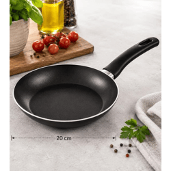 accademia mugnano Mini-Pfanne Aluminiumguss-Pfanne Bratpfanne Durchmesser 20cm Made in Italy Schwarz
