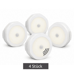 BRILO LED-Beleuchtungsspots 4er-Set mit Bewegungs- & Dämmerungssensor 4x60lm 3000K **B-Ware – geprüft & funktionell einwandfrei** in We