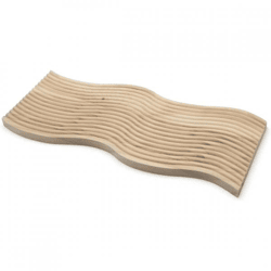 Dekoratives Tablett aus gewelltem Kiefernholz, naturbelassen, 39 cm