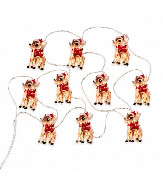 Funkelndes LICHTMOMENTE LED-Draht mit Reh-Motiv Lichterkette mit Timerfunktion 2,2 Meter 20 LEDs warmweiße Mikro-LED-Lämpchen 9843451 Sil