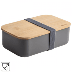 Gusta Lunchbox, Bamboo, Anthracite, 19.5 cm
