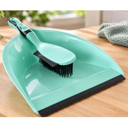 Kehrschaufel mit Handfeger, Kehrset mit ergonomischem Griff für komfortables Arbeiten **B-Ware – geprüft**  Türkis