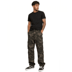 Klassische Build Your Brand Pure Vintage Cargo Hose Herren aus Baumwolle im Dark Camo-Look Camouflage