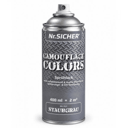 Nr. Sicher CAMOUFLAGE COLORS Sprühlack nicht reflektierend, matt, witterungs- & UV-beständig 400ml für bis zu 2m² **B-Ware – geprüft