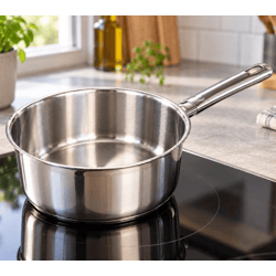 Ø 16cm Edelstahl-Kasserolle max. 1,25L für die Küche **B-Ware – geprüft** Küchenhelfer in Silber