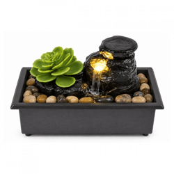 Out of the Blue Mini-Gartenbrunnen mit LED-Beleuchtung, batteriebetrieben, 17,5 cm