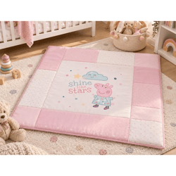 Peppa Pig Krabbeldecke 115 × 115cm gepolsterte Spieldecke für Babys & Kleinkinder aus 100% Polyester von Herding Mehrfarbig