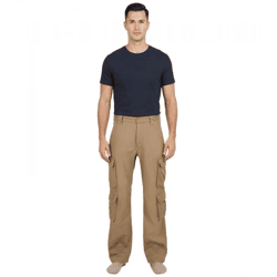 Robuste Build Your Brand Pure Vintage Herren Cargo Hose aus Baumwolle Outdoor- & Arbeitshose mit 8 Taschen B1003-00003 Beige