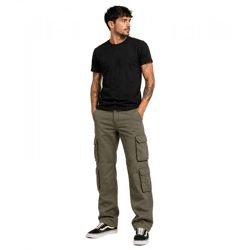 Robuste Build Your Brand Pure Vintage Herren Cargo Hose Security-Hose aus Baumwolle Outdoor- & Arbeitshose mit 8 Taschen Olive