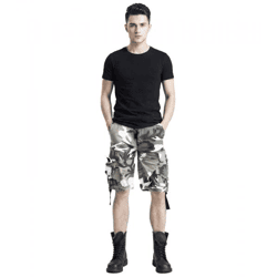 robuste Build Your Brand Vintage Cargo Shorts Sommer-Bermuda im Military-Style Baumwoll-Shorts B2002-00378 Camouflage-Grün/Grau