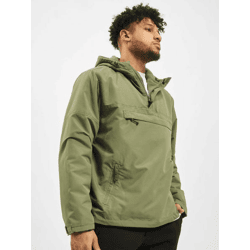 schlichte Brandit Herren Jacke Reißverschluss Kapuze Khaki