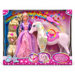 Simba Steffi Love Rapunzel & Magic Unicorn Spielset mit Puppe, Einhorn & Haarzubehör ab 3 Jahren **B-Ware – geprüft** Rosa