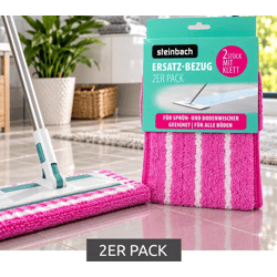 steinbach 2er Pack Ersatz-Bezug Wischbezug ca. 40 cm mit Klett für Sprüh- und Bodenwischer für alle Böden **B-Ware – geprüft** In Pi