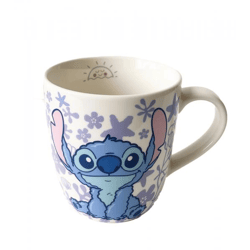 Stitch Tasse aus Porzellan in 275ml mit Stitch-Motiv Kaffee-Tasse Geschirr-Zubehör Weiß/Blau