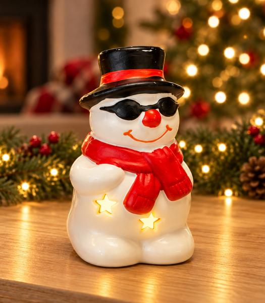 Weihnachtliche LED Figuren im 6er Pack - Weihnachtsmann, Rentier und Schneemann LED Figuren warm Weißes Licht, 3 verschiedene ca. 10 cm Mo