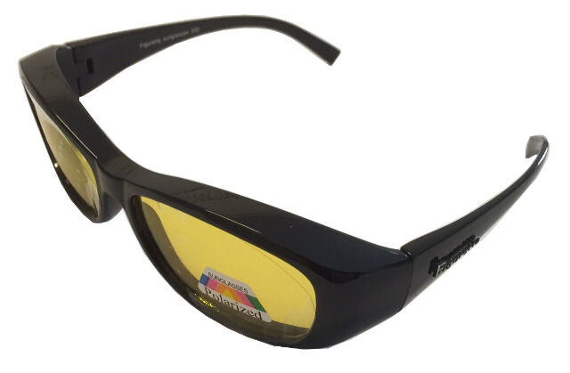Figuretta Nacht-Überbrille in schwarz mit gelben Gläsern aus der TV Werbung