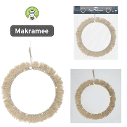 LED ring macramé for hanging, 20LED, approx.25cmD