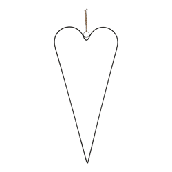 Hänger Herz an Jute Band, schwarz, S, ca. 15x30cm