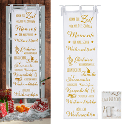 Vorhang Weihnachtszeit, gold, ca. 145cmL