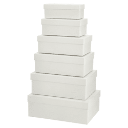 Boxenset, weiß, 6tlg., rechteckig