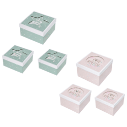 Boxenset m. Sichtfenster, Glitzer, quadratisch, 2/s, 3erSet