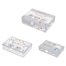 Boxenset Baby Shower, Elefant, rechteckig, 3er Set