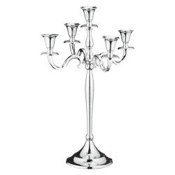 Kerzenleuchter 5 Arm, silber, ca.43cmH