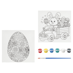 Malset Leinwand DIY Ostern, 8tlg, 2/s, ca.15x15cm